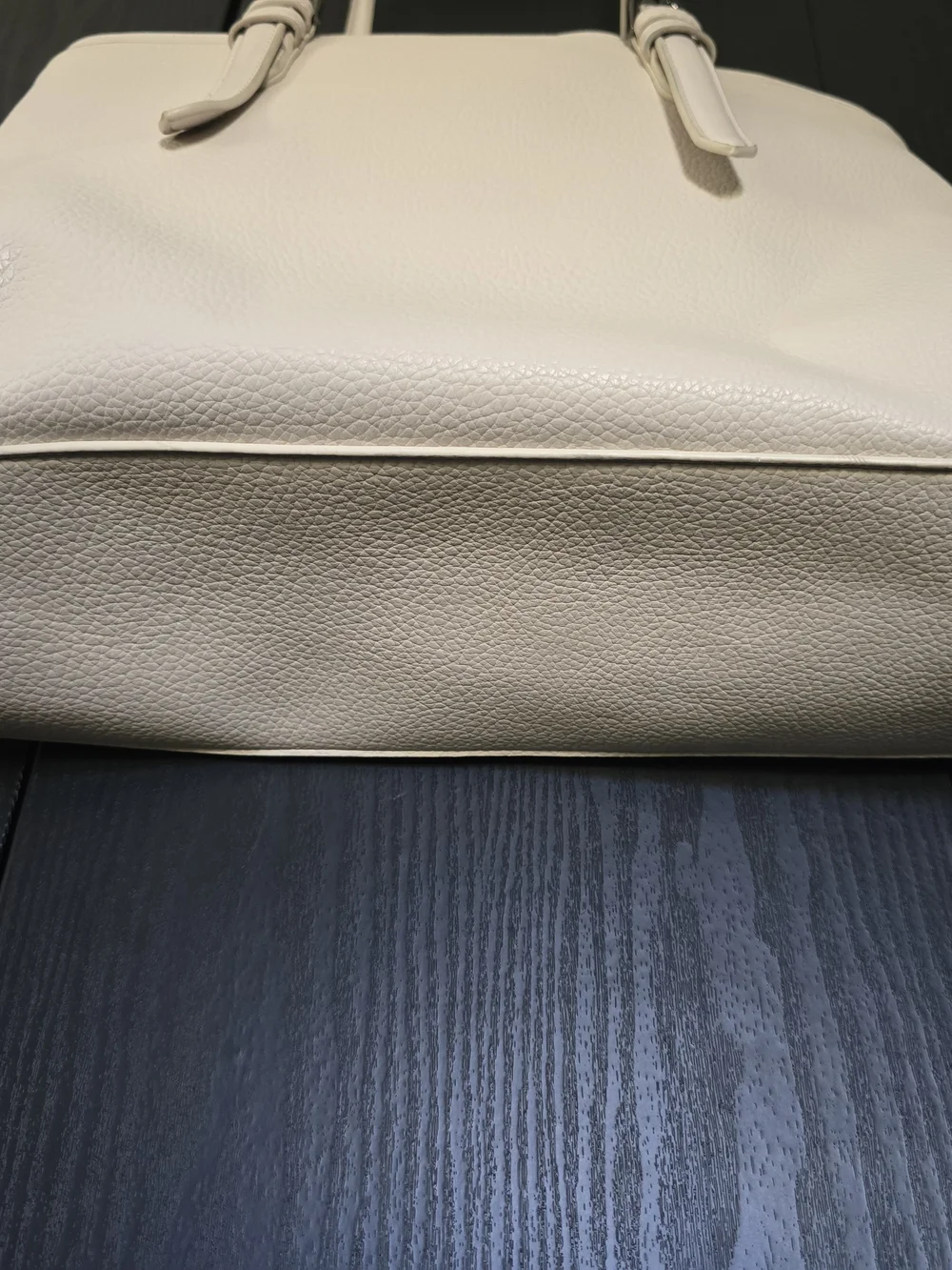 Steve Madden Ivory Leather Tote Bag